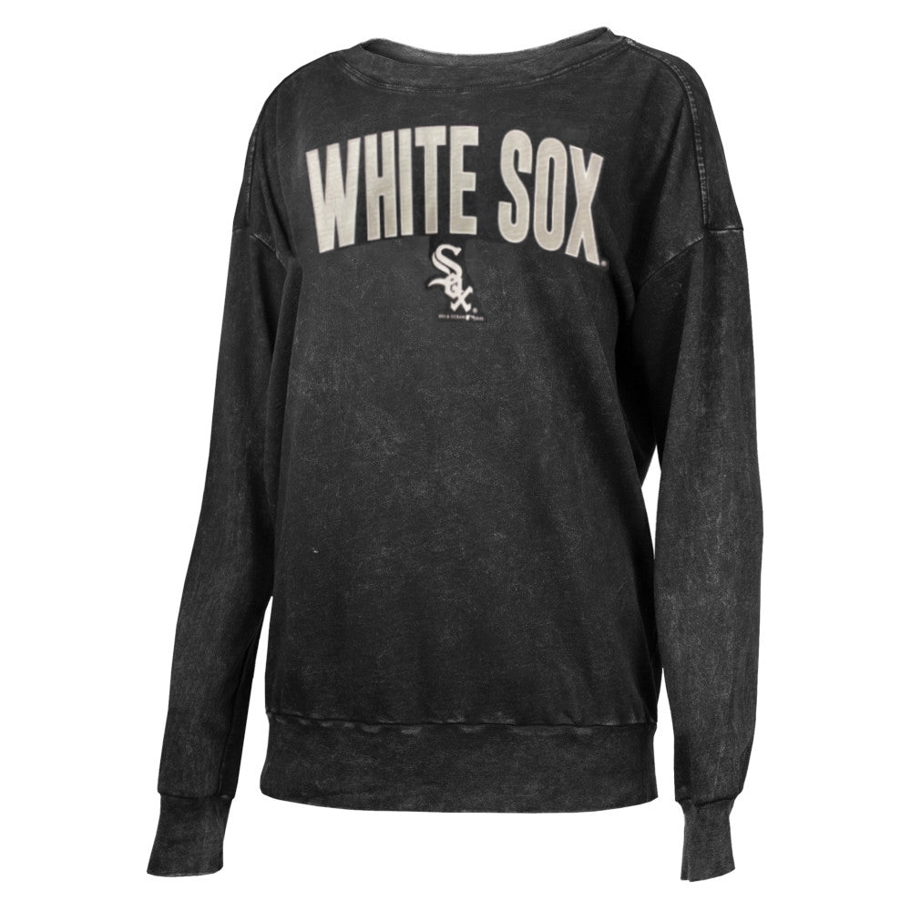 Chicago White Sox Mineral Wash Logo Fleece Women's Pullover Crew