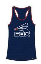 Chicago White Sox Women's White and Black Mesh Shoulders Throwback Tank Top