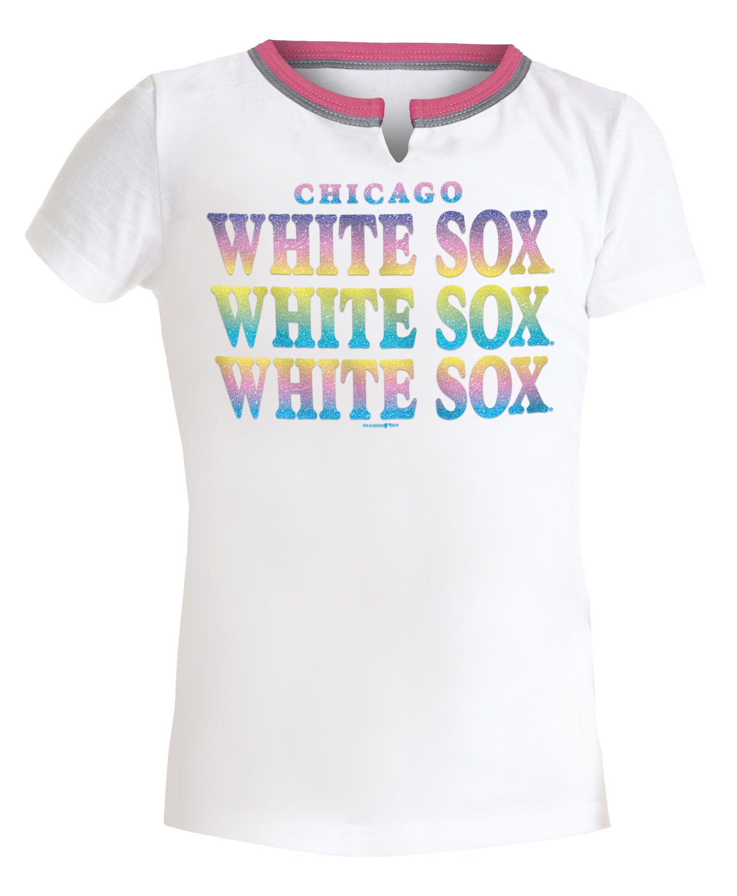 Chicago White Sox Youth Multicolor Split Scoop w/ Iridescent Glitter Tee