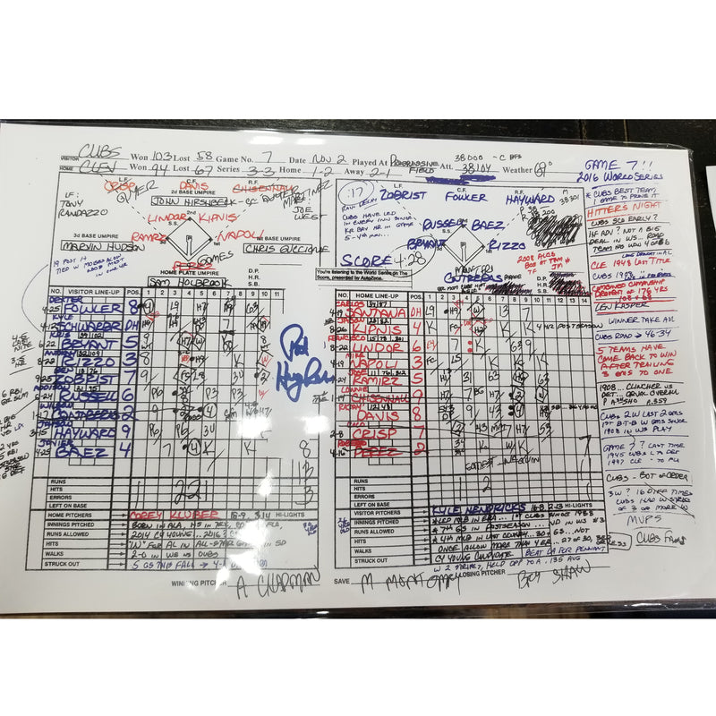 Chicago Cubs 2016 World Series Game 7 Scorecard by Pat Hughes - Print