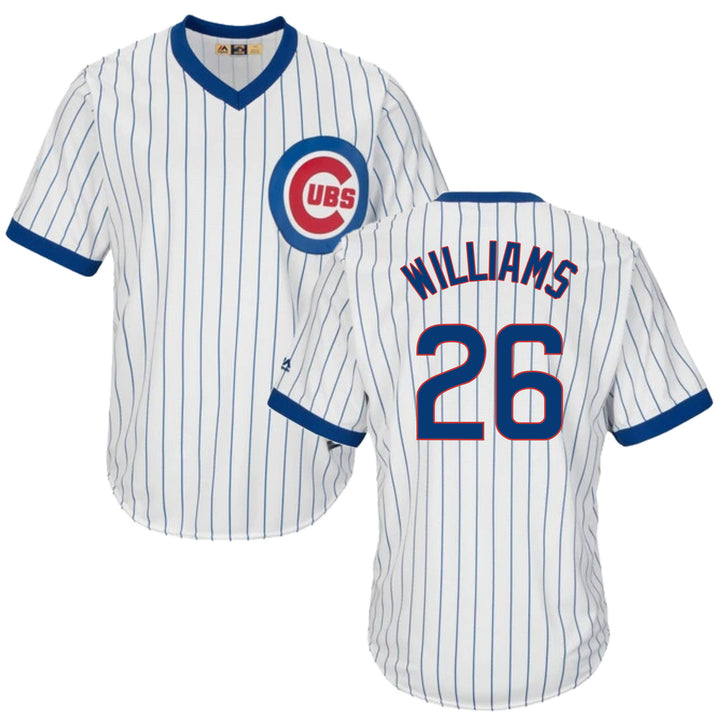 Billy Williams Chicago Cubs Cooperstown White Pinstripe V-Neck Home Me -  Clark Street Sports