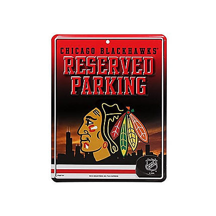 Chicago Blackhawks Metal Reserved Parking Sign by Rico