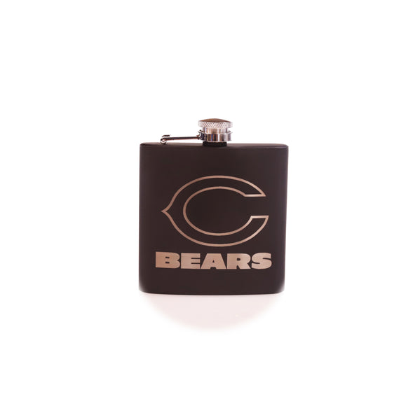 Clark Street Sports Chicago Bears Black 6 oz Steel Flask