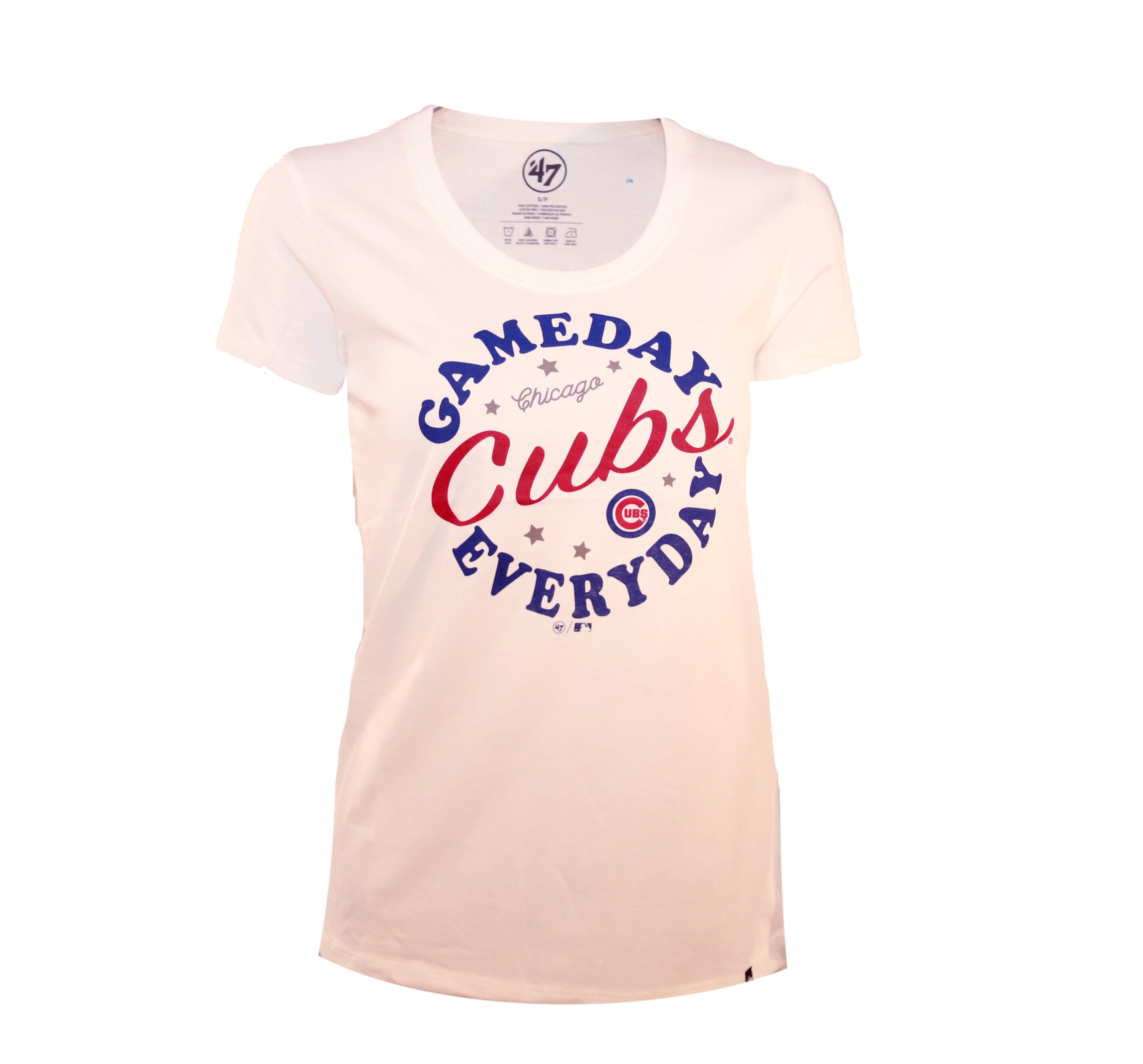 Chicago Cubs Girls Youth Ball Striped T-Shirt - White