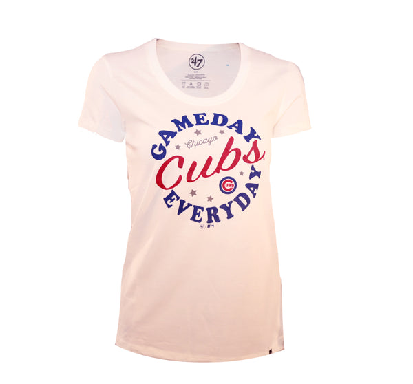 Chicago Cubs Ladies Fair Catch V-Neck T-Shirt