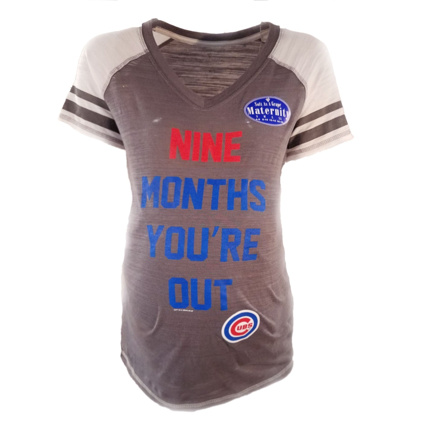 Chicago Cubs Women's New Grey Maternity  "Nine Months You're Out"