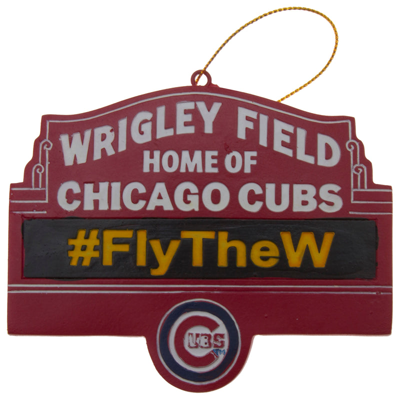 Chicago Cubs #FlyTheW Wrigley Field Red Marquee Ornament