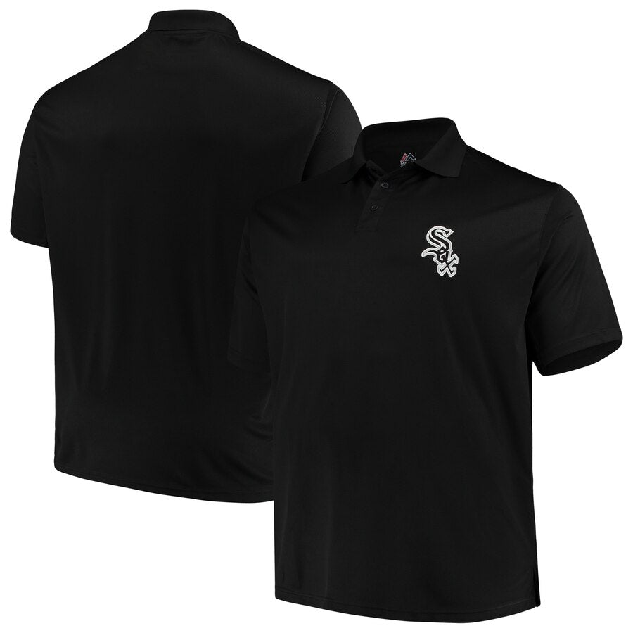 Chicago White Sox Men's Big and Tall All Black Birdseye Polo