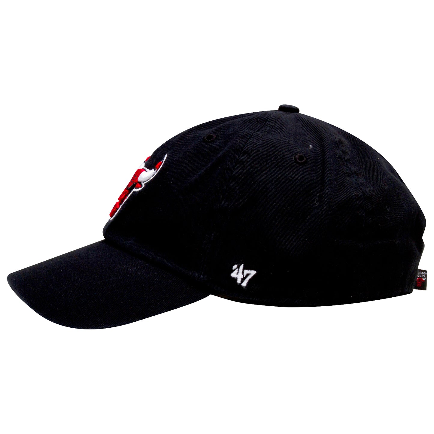 Chicago Bulls Black Primary Logo Clean Up Adjustable Hat