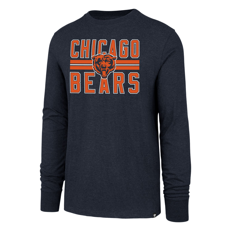 Chicago Bears Navy Block Stripe Long Sleeve Club Tee