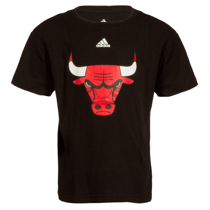 Chicago Bulls Boys/Girls 4-7 Black Primary Logo Tee