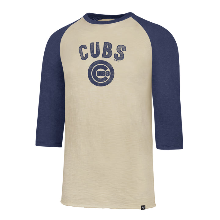 Chicago Cubs Cream & Royal 1/4 Sleeve Bullseye Raglan Tee - Clark Street  Sports