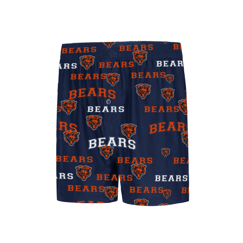 Chicago Bears Men's Navy Boxers with Repeating Bear Head Logo