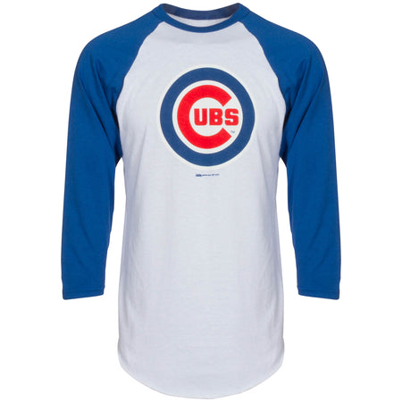 5th & Ocean Chicago Cubs Women's Pintstriped 3/4 Sleeve Jersey Style T-Shirt
