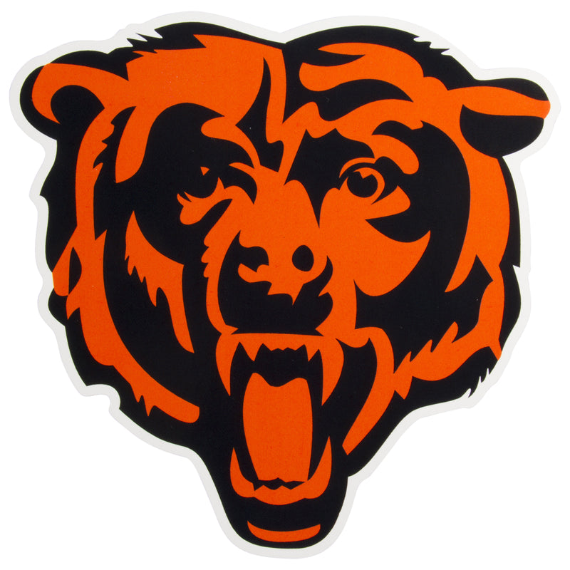 Chicago Bears Angry Bear Face Logo Die-Cut Static Cling Decal