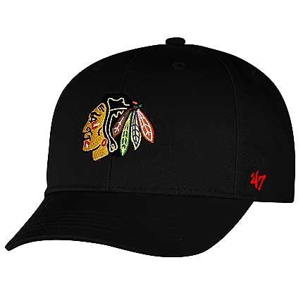 Chicago Blackhawks Youth Black Basic MVP Indian Head Logo Hat by '47