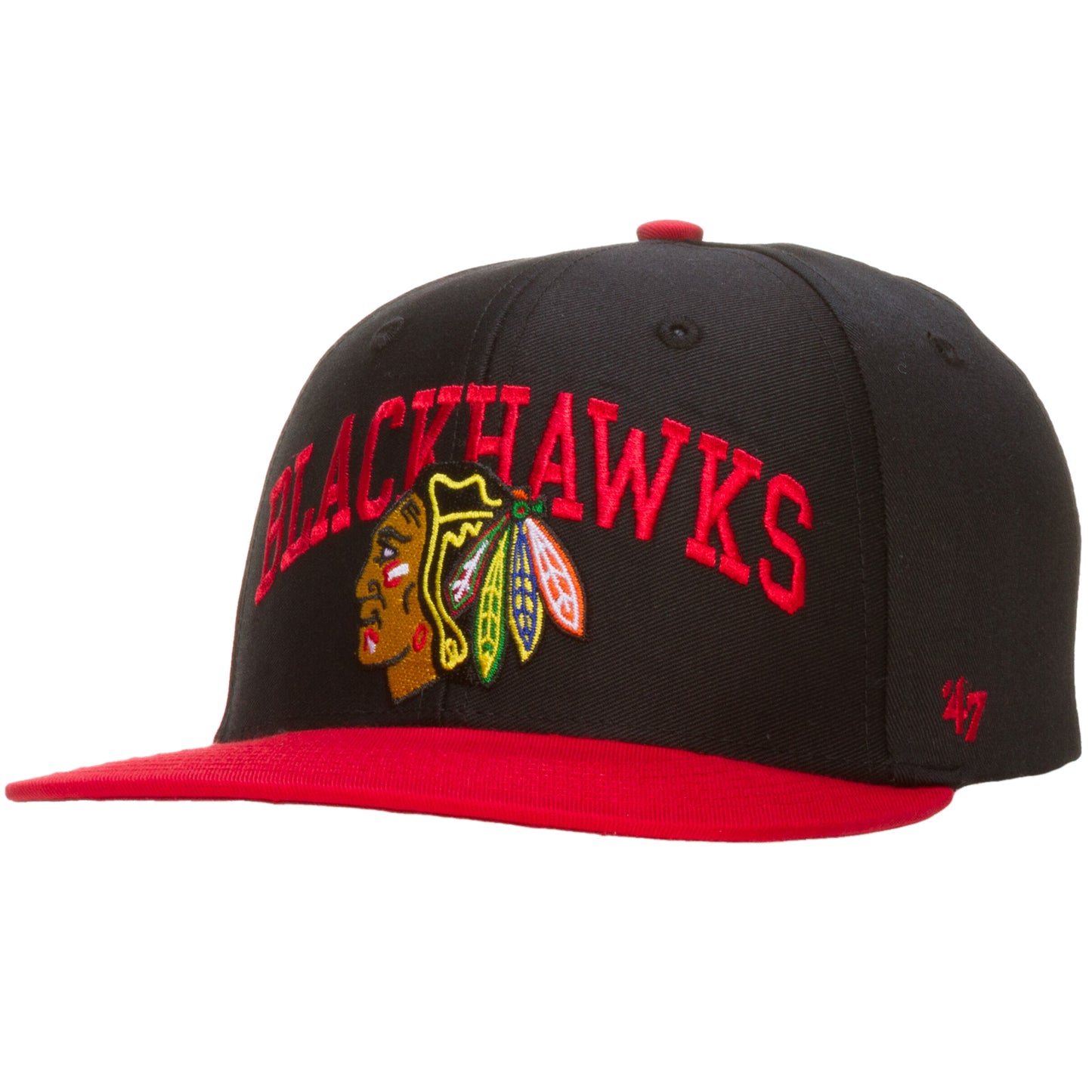 Chicago Blackhawks Black and Red Laces Out Snapback Hat