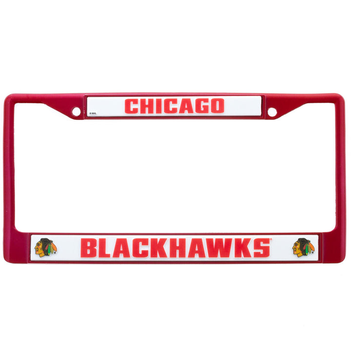 Chicago Blackhawks Red Chrome License Plate Frame