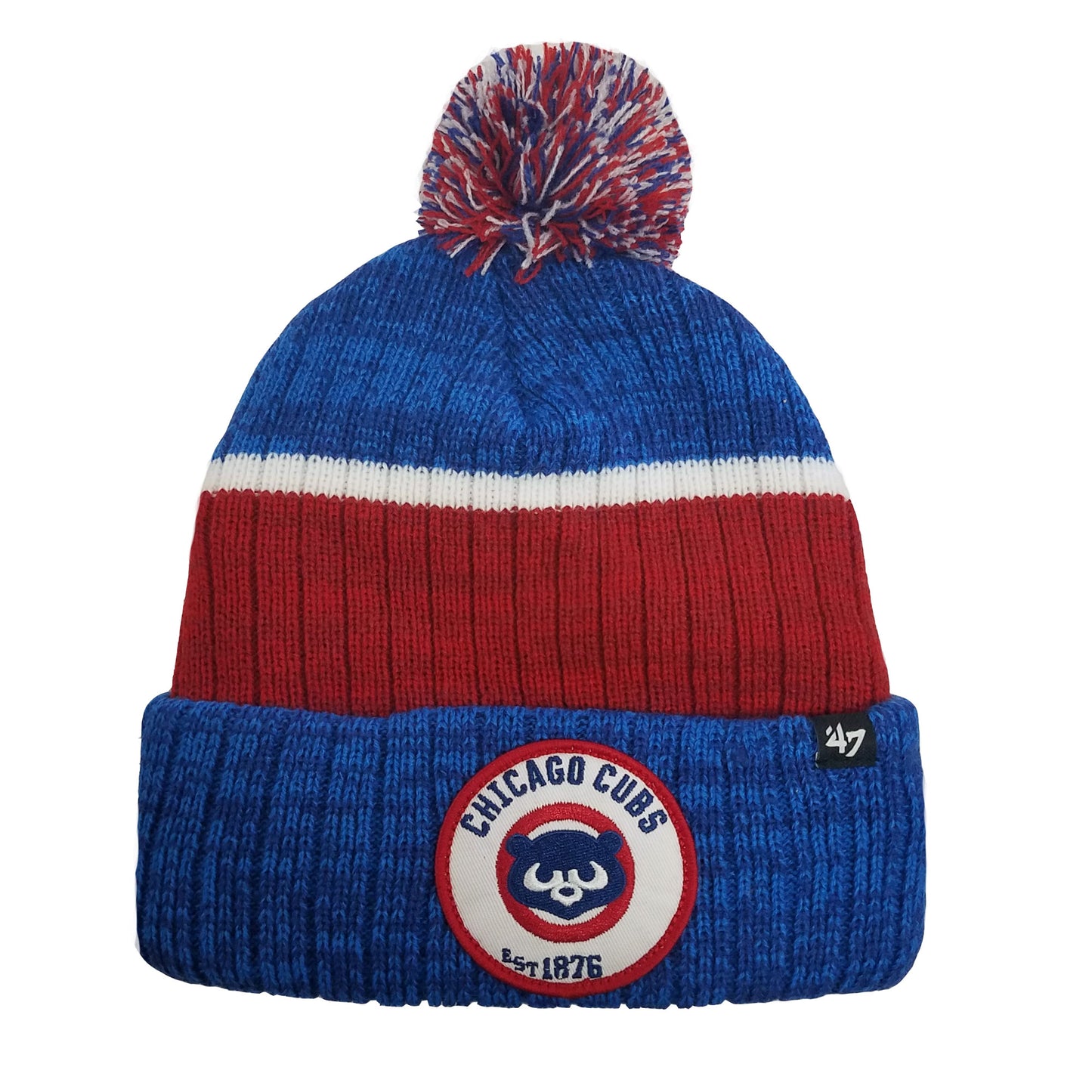 Chicago Cubs Men's Royal/Red Holcomb 47 Knit Cuff Knit w/ Pom & Patch