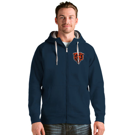 Chicago Bears Navy Full Zip Up Bearhead Victory Hooded Sweatshirt - Clark  Street Sports