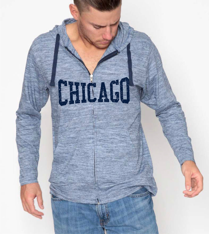 Chicago Men's Blue Full Zipper Rhino Hood