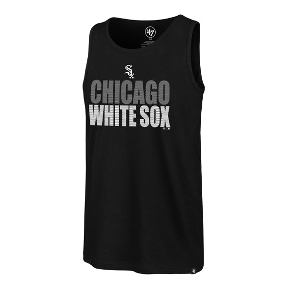 Chicago White Sox Men's Black Stacked Mesh Splitter Current Logo Tank