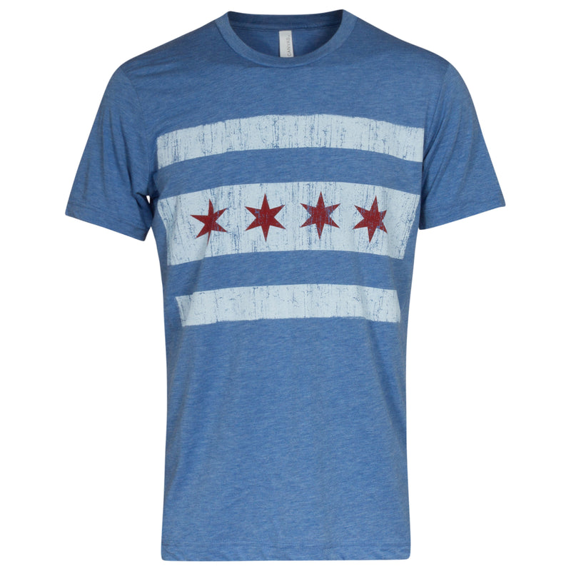 Chicago Heather Royal Chicago Flag Tee