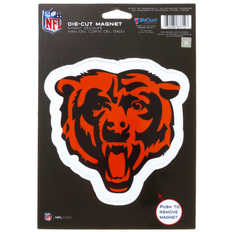 Chicago Bears 6 X 6 inch Die Cut Magnet Bear Face Logo