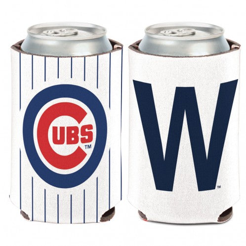 Chicago Cubs "W" Pinstripe Can Coozie
