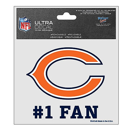 Chicago Bears 3 inch x 4 inch #1 FAN Ultra Decal with C Logo