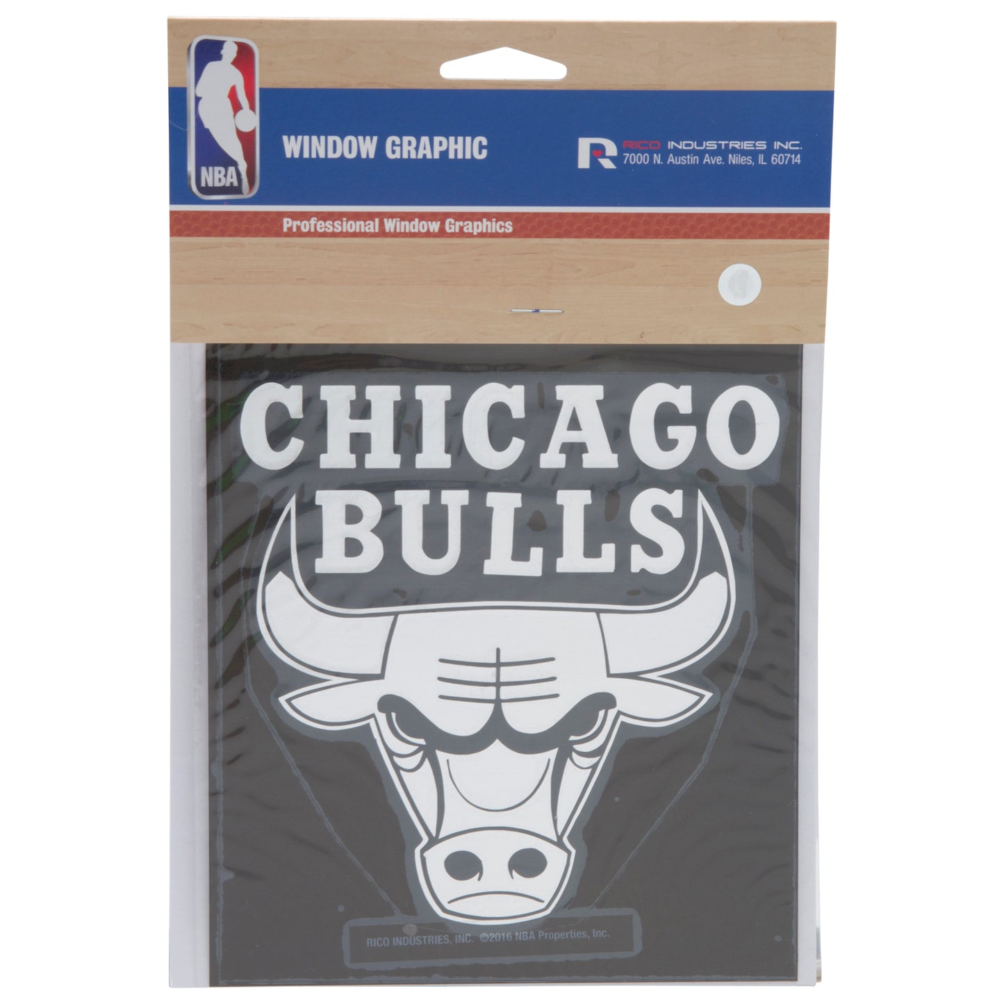Chicago Bulls Primary Logo Silver Window Graphic