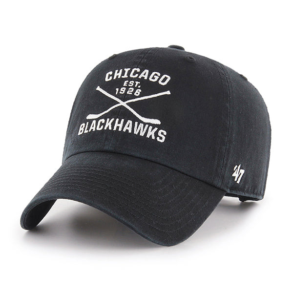 Chicago Blackhawks Men's Black Axis Clean Up Adjustable Hat