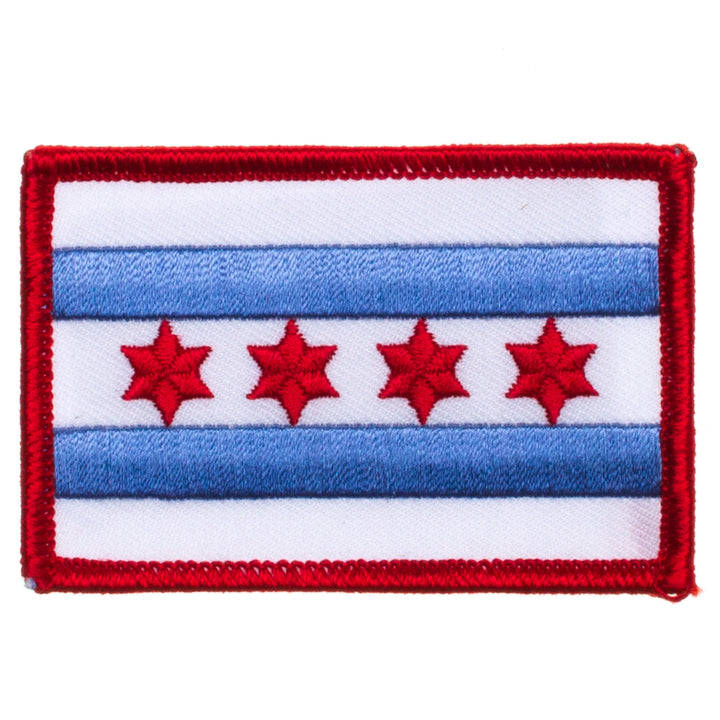 Chicago Flag Red Border Mini Patch
