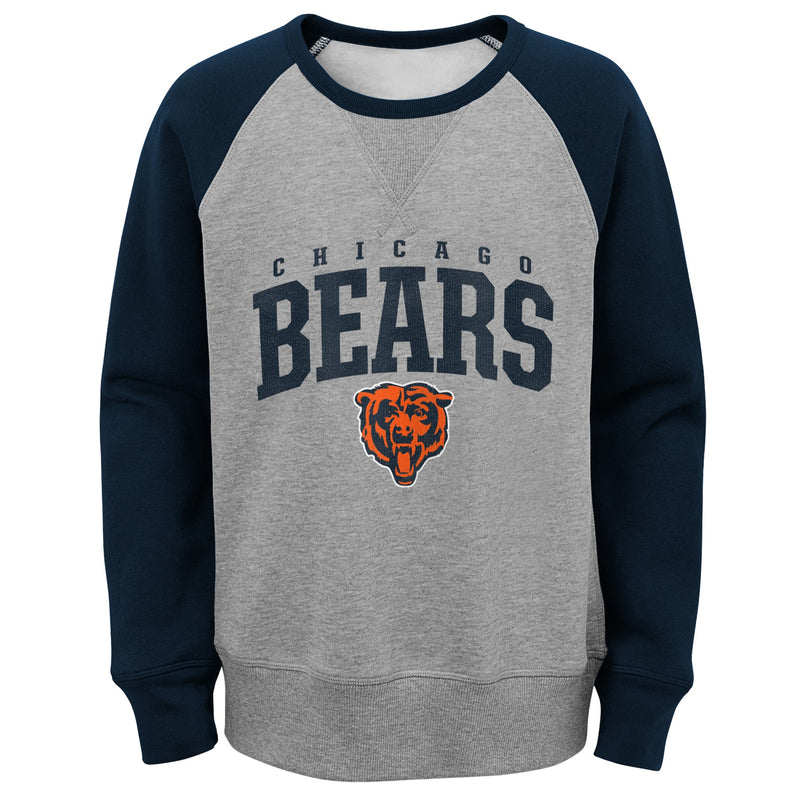 Chicago Bears Youth Navy/ Grey Victory Pullover Fleece Crew-neck Sweater