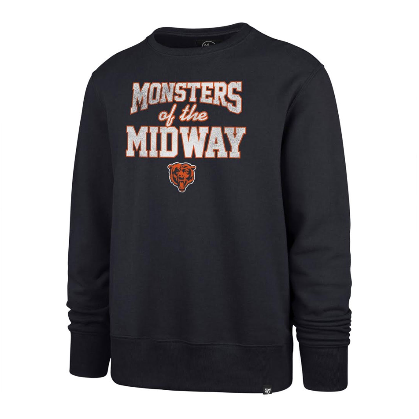 Chicago Bears Navy Monster Of the Midway Headline Crew Sweater