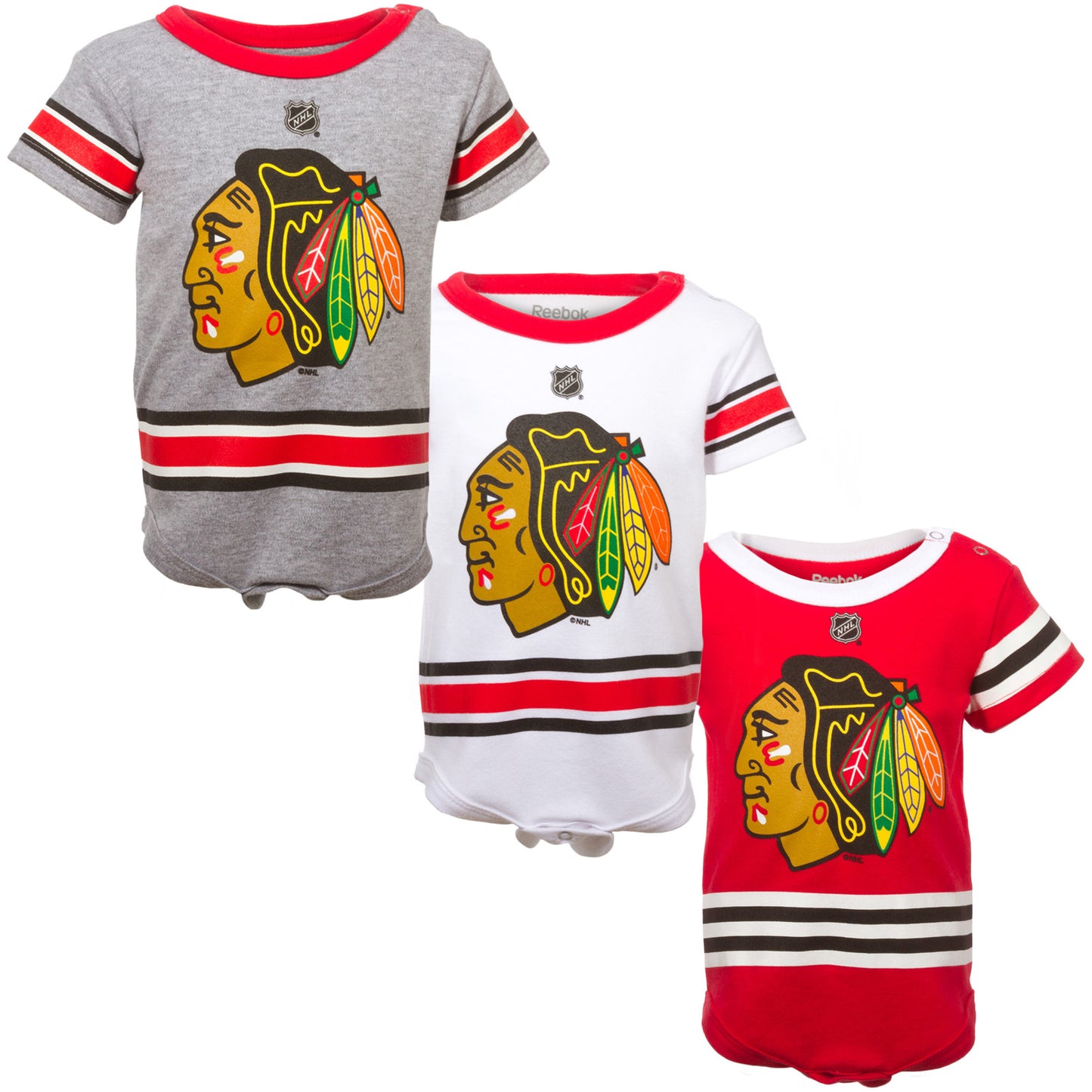 Chicago Blackhawks Uniform Onesie 3-Pack