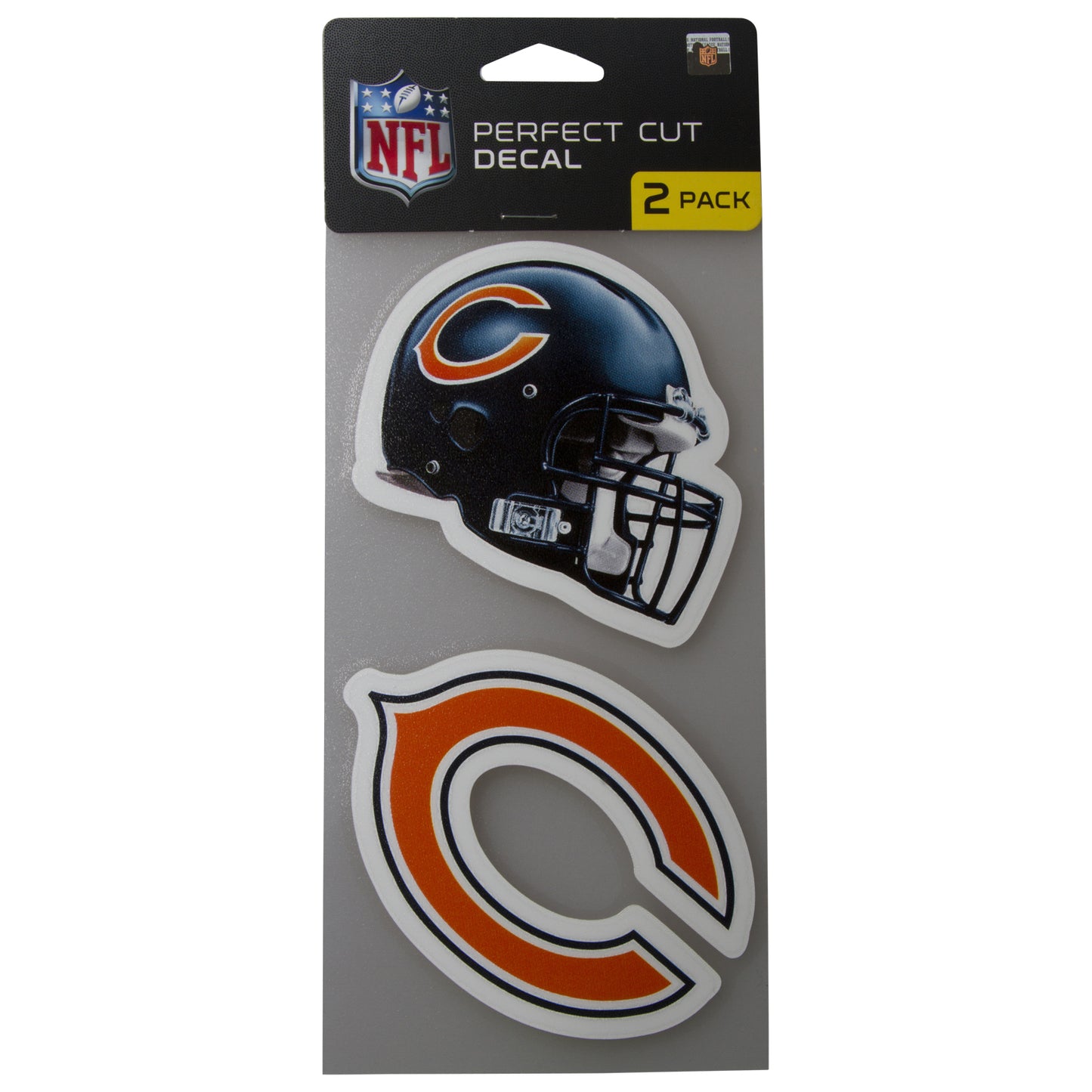 Chicago Bears 4" x 4" Helmet/"C" Logo Die-Cut Decal 2-Piece Set