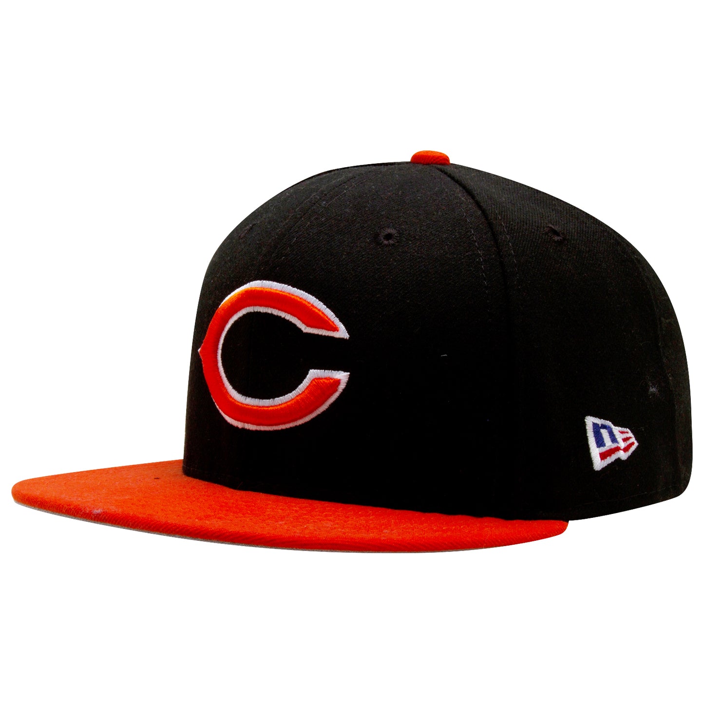 Chicago Bears Black and Orange American Flag and "C" Logo Snapback Hat
