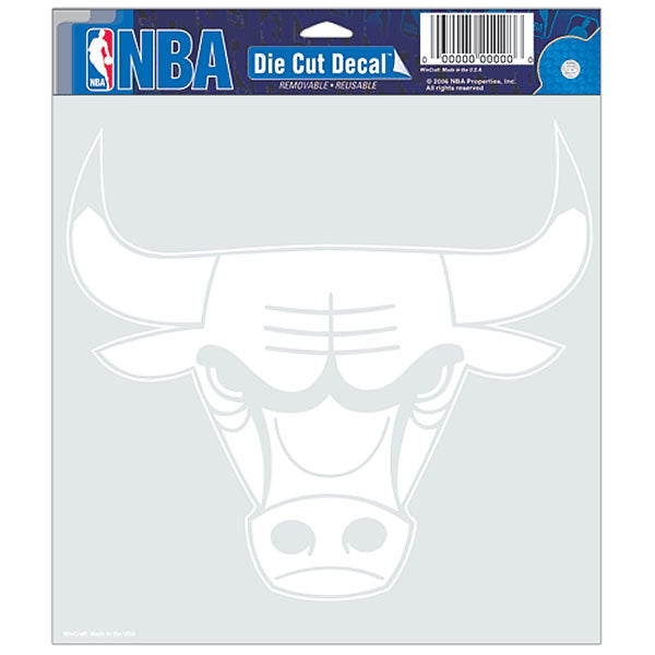 Chicago Bulls 8"x8" White Logo Die-Cut Decal by Wincraft