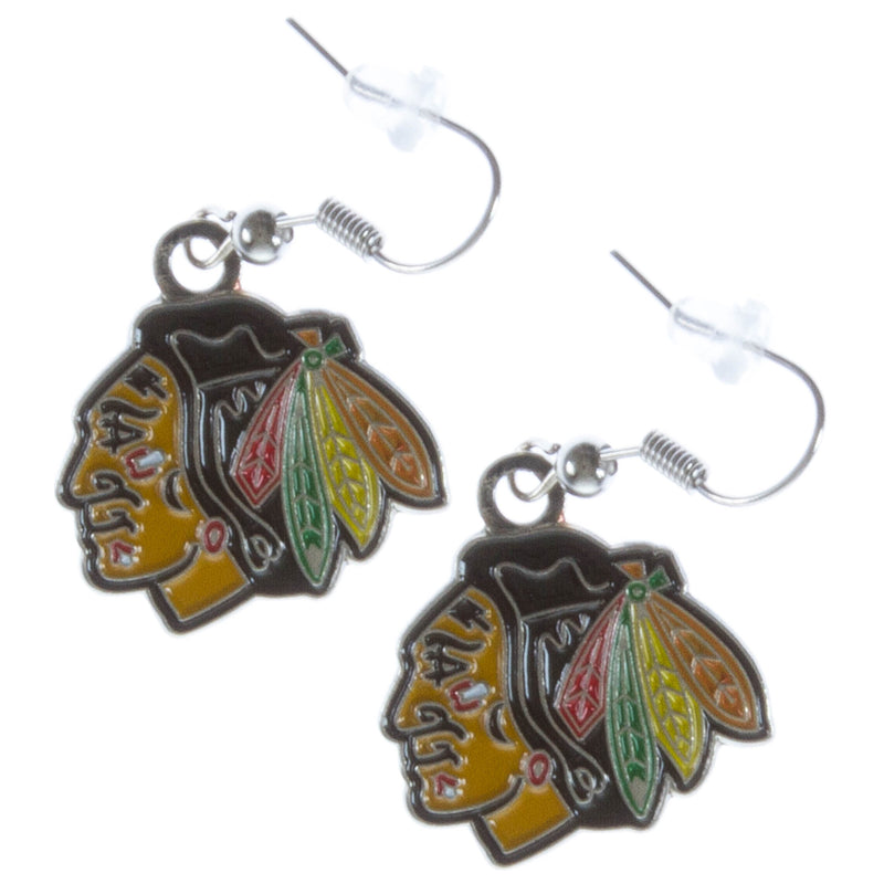 Chicago Blackhawks Logo Dangle Earrings