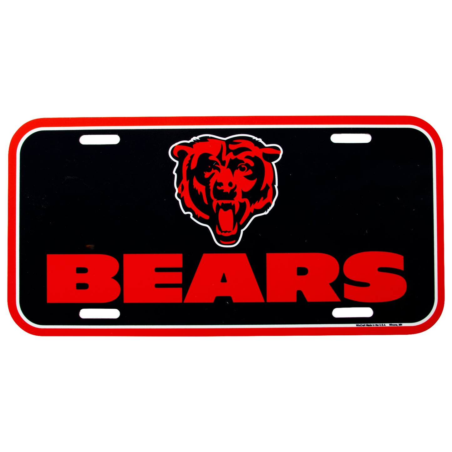Chicago Bears Angry Bear Face Novelty Plastic License Plate