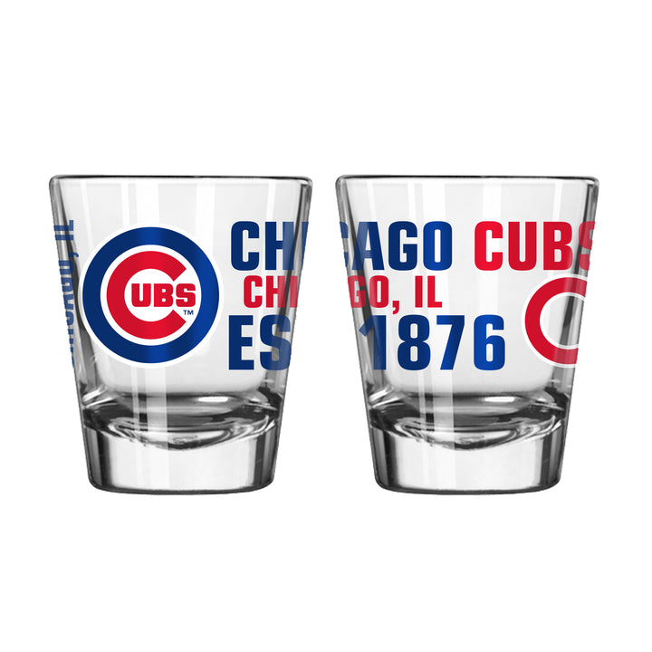 Chicago Cubs Clear All Over Spirit 2 oz Shot Glass