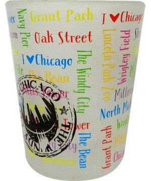 Chicago Frosted Multi-Name Shot Glass