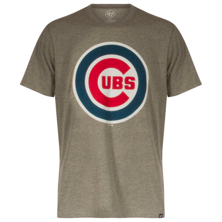 Chicago Cubs Men's Heather Grey Bullseye Logo Club Tee
