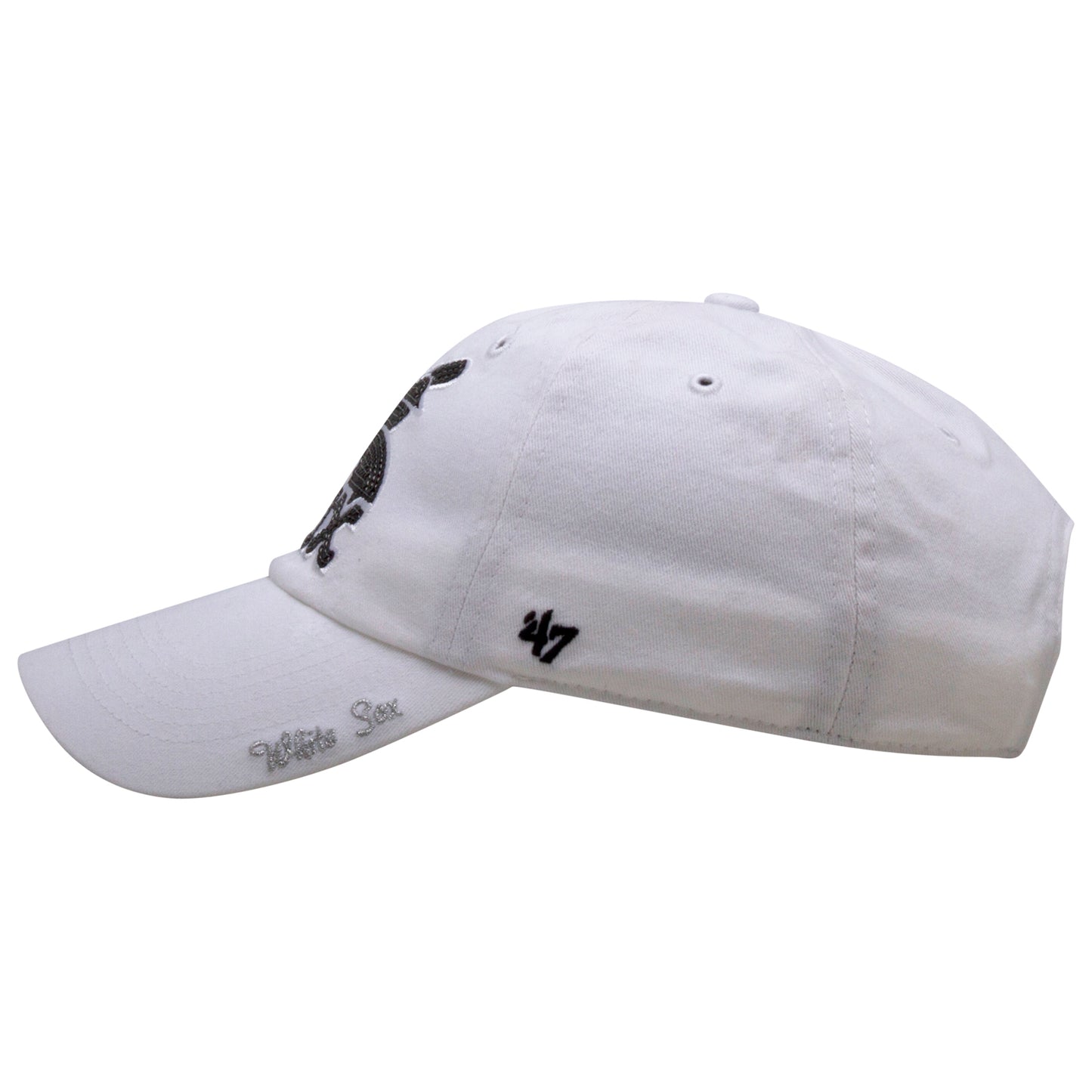 Chicago White Sox Women's White Batterman Bling Adjustable Hat