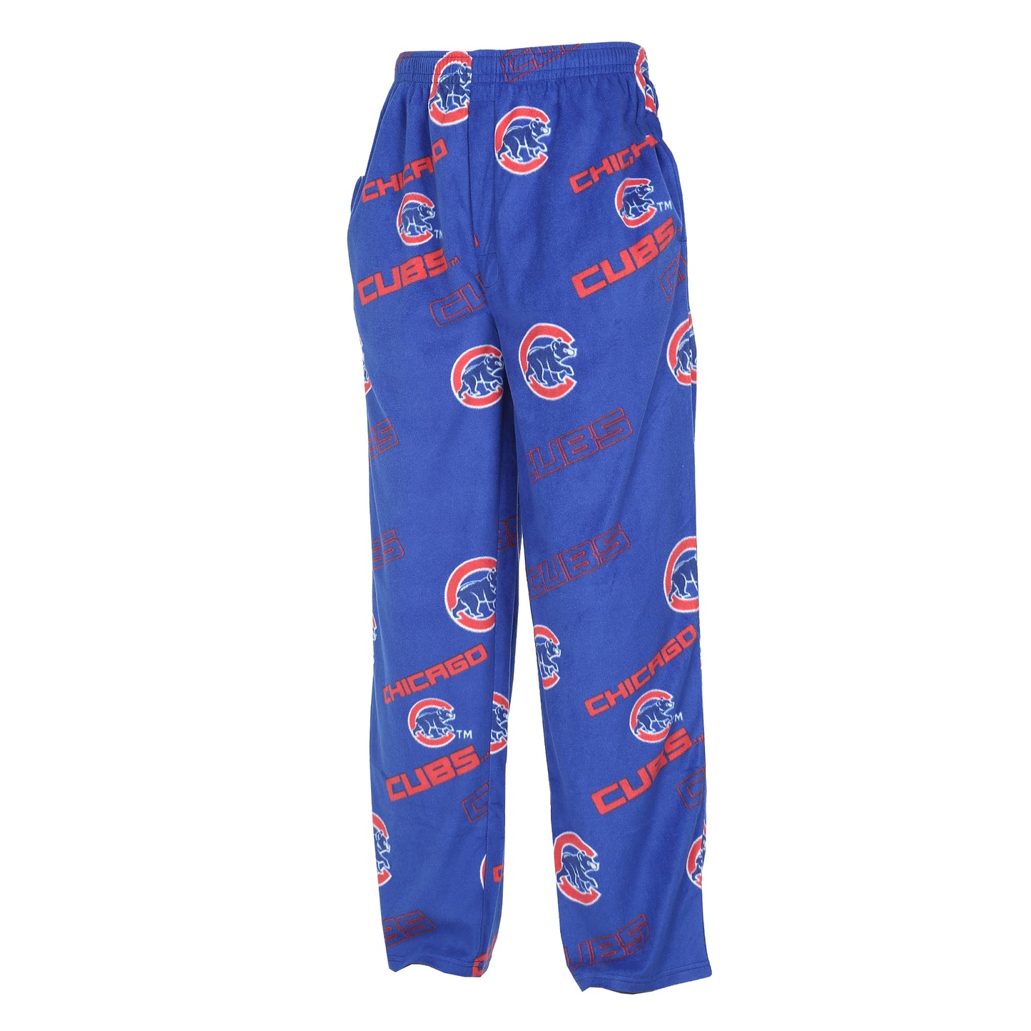 Chicago Cubs Men's Royal Walking Bear Microfleece Pajamas
