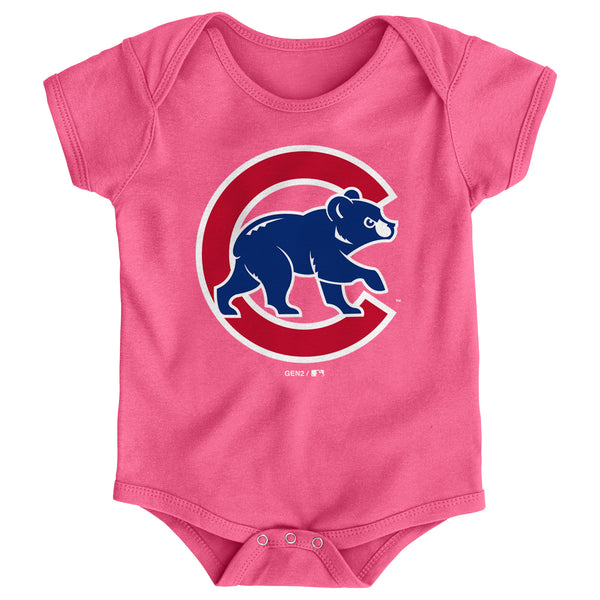 Outerstuff Chicago Cubs Youth Grey LS Bear Logo with India