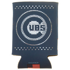 Chicago Cubs Royal Blue Bullseye Logos Glitter Stones Can Coozie