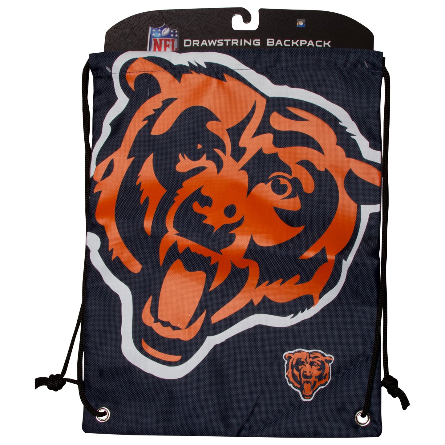 Chicago Bears Navy Oversized Angry Bear Logo Drawstring Bag