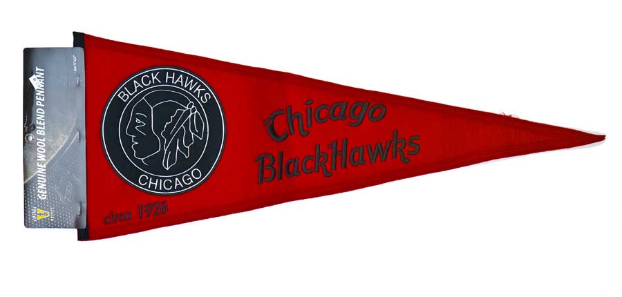 Chicago Blackhawks Circa 1926 Red Wool Pennant